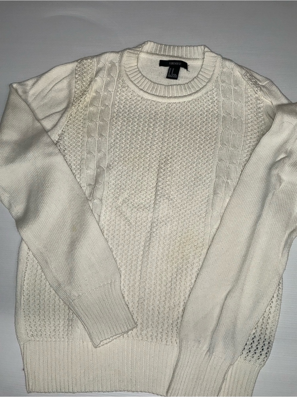 Forever 21 Cable-Knit Crewneck Sweater